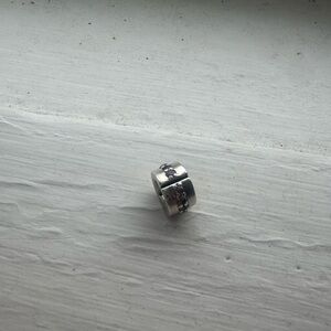 Silver Band Ring with purple Accents